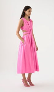 Aje Zorina Tia Midi Dress Pink Size 8