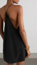 Load image into Gallery viewer, Joslin Whitley Silk Mini Slip Black Dress Size 6