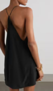Joslin Whitley Silk Mini Slip Black Dress Size 6